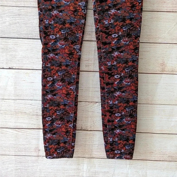 Pilcro & the Letterpress Size 25 High Rise Skinny Pants Floral Corduroy Stretchy - Picture 5 of 13